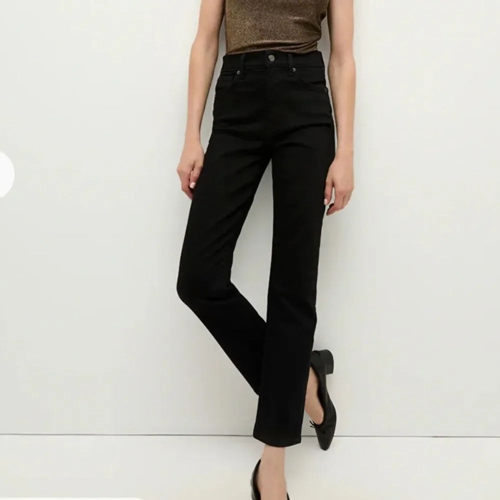 Veronica Beard RYLEIGH slim straight high-rise black jeans size 26 1/2